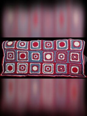 **BRAND NEW!!!*** Hand Made Patriotic Crocheted Throw..❤️🤍💙🇺🇲🇺🇲🇺🇲